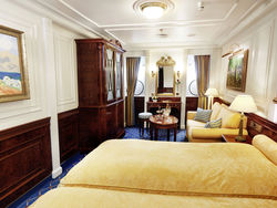 Comfortable outside cabin aboard the Sea Cloud II
