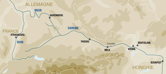 Passau to Budapest Map
