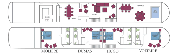 Renaissance Barge Deck plan